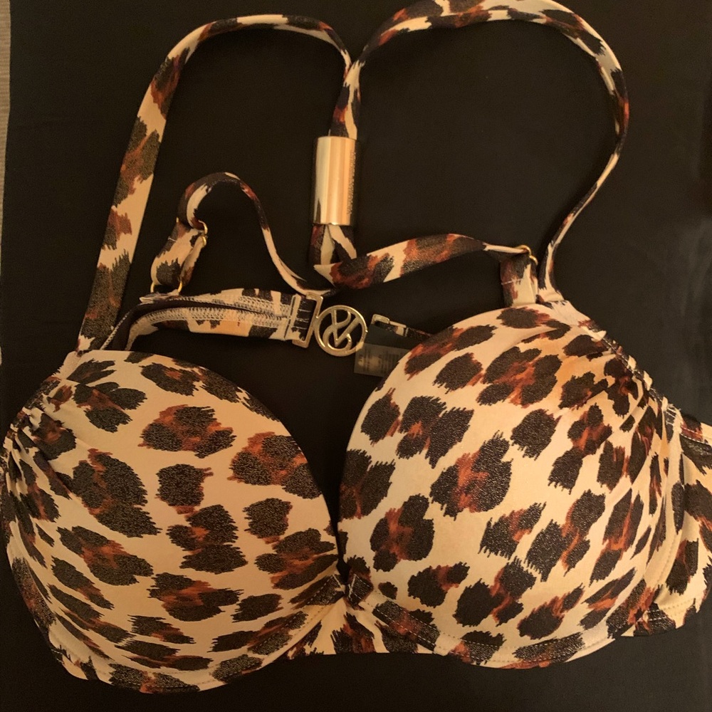Victoria’s Secret Leopard Print Push-Up Bikini Top 36B
